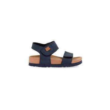 Sandale din piele ecologica cu inchidere velcro Tradegar - Bleumarin