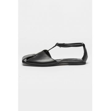 Sandale uni de piele