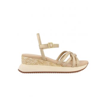 Sandale wedge cu barete multiple