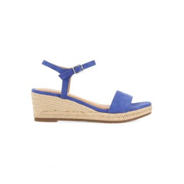 Sandale wedge de piele intoarsa