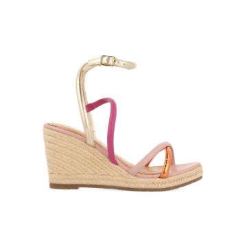 Sandale wedge de piele Rometta - Roz