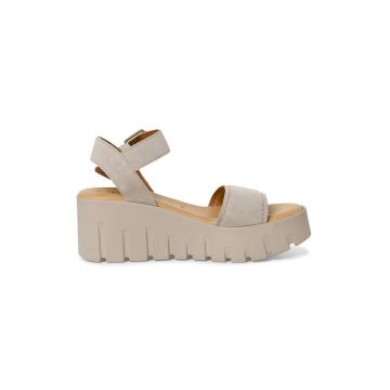 Sandale wedge din piele