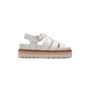 Sandale flatform de piele