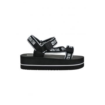 Sandale wedge cu velcro