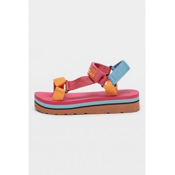 Sandale wedge cu velcro