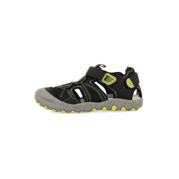 Sandale cu segmente cu inchidere velcro Mazatlan 47402 - Negru/Galben
