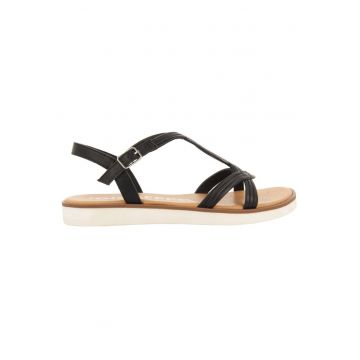 Sandale de piele cu barete multiple Cornualles - Negru