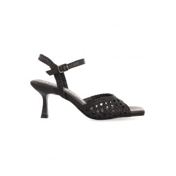 Sandale de piele cu toc Durseley - Negru