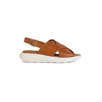 Sandale din piele cu talpa wedge