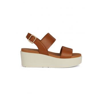 Sandale din piele cu talpa wedge