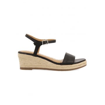 Sandale-espadrile wedge de piele