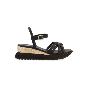 Sandale wedge cu barete multiple