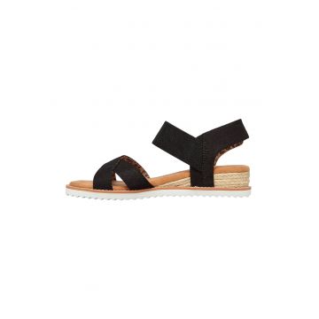 Sandale cu talpa wedge si inchidere velcro