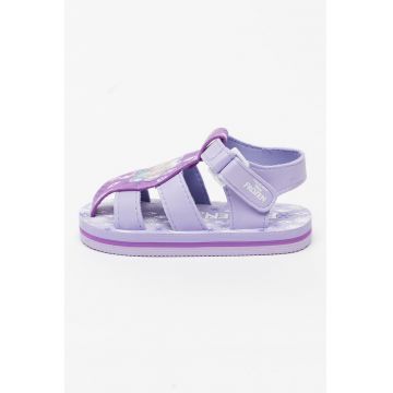 Sandale cu velcro si imprimeu Frozen