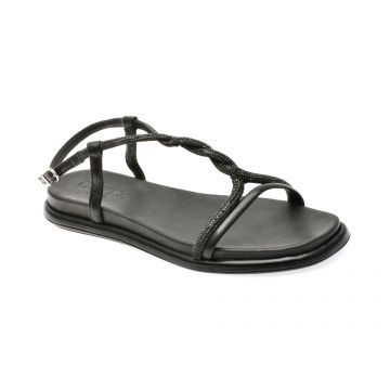 Sandale casual GRYXX negre, 4142, din piele naturala