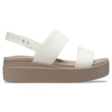 Sandale Crocs Brooklyn Low Wedge Alb - Oyster