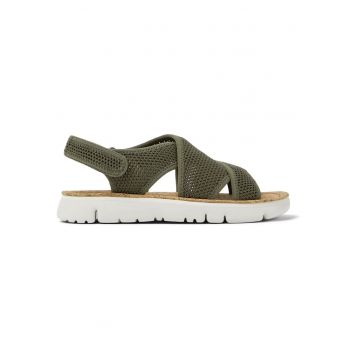 Sandale de plasa cu velcro Oruga - Verde masliniu inchis