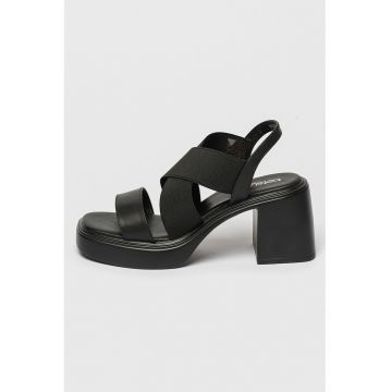 Sandale slingback cu toc masiv