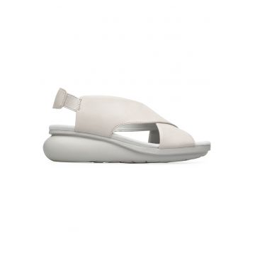 Sandale wedge de piele Balloon - Alb