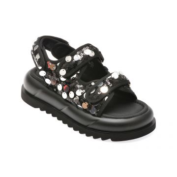 Sandale casual GRYXX negre, S005, din material textil