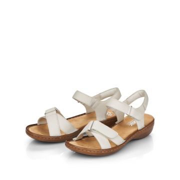 Sandale din piele Rieker 60886-80 Alb