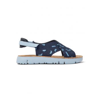 Sandale slingback de piele nabuc Oruga 27397 - Albastru