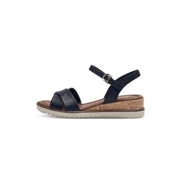 Sandale wedge de piele ecologica