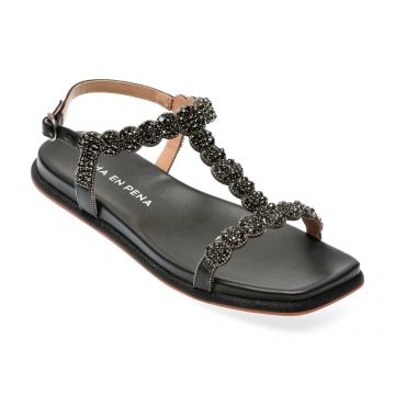 Sandale casual ALMA EN PENA negre, 841, din piele naturala