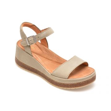 Sandale casual CLARKS gri, KASSANDA LILY, din nabuc