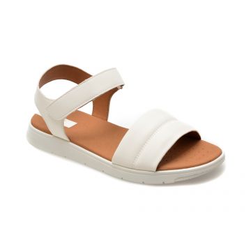 Sandale casual GEOX albe, D45NNC, din piele ecologica