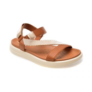 Sandale casual GEOX albe, D45PAC, din material textil