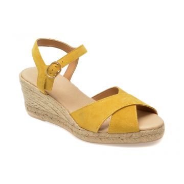 Sandale casual GEOX galbene, D45NGC, din piele intoarsa