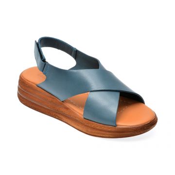 Sandale casual IMAGE albastre, 4904, din piele naturala