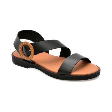 Sandale casual IMAGE negre, AMSTER, din piele naturala