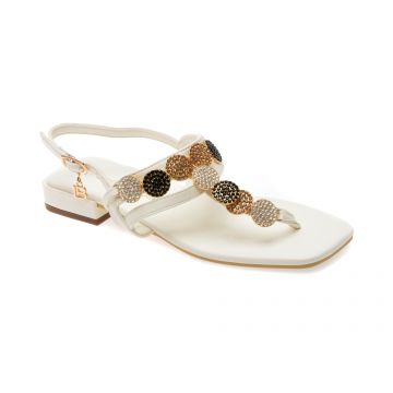 Sandale casual LAURA BIAGIOTTI albe, 8496, din piele ecologica