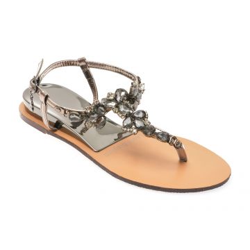 Sandale casual LAURA BIAGIOTTI gri, 8498, din piele ecologica