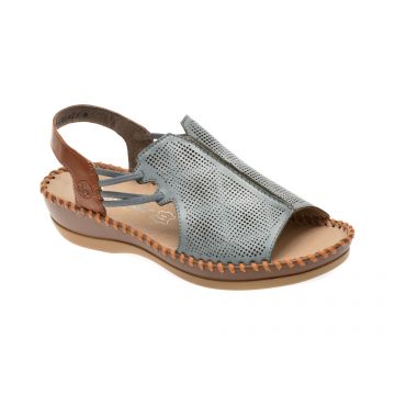 Sandale casual RIEKER albastre, 61359, din piele naturala