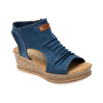 Sandale casual RIEKER albastre, 68791, din material textil