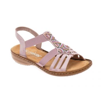 Sandale casual RIEKER mov, 60801, din piele ecologica