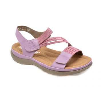 Sandale casual RIEKER mov, 64870, din piele ecologica