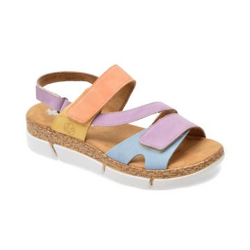 Sandale casual RIEKER multicolor, V2366, din piele ecologica