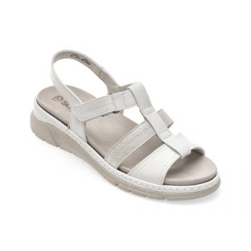 Sandale casual SUAVE argintii, 12530, din piele naturala