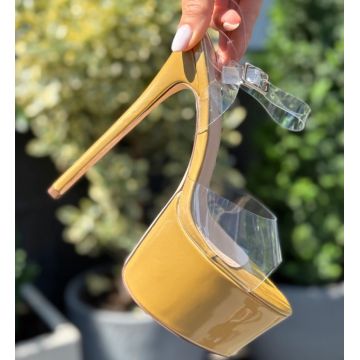 Sandale cu toc Kimiko Aurii