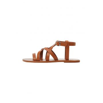 Sandale de piele cu barete multiple Aura