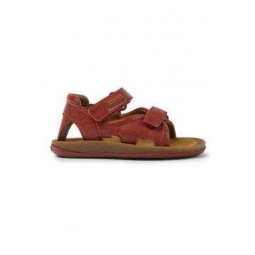 Sandale de piele cu velcro Bicho - Rosu inchis