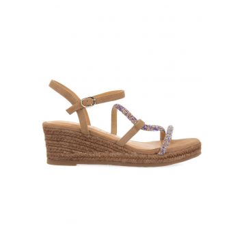 Sandale-espadrile wedge Tresco - Maro taupe deschis
