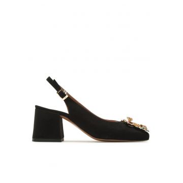 Sandale dama  302315079 - Piele intoarsa - Negru