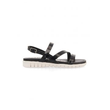 Sandale din piele cu aspect lacuit Sambuci