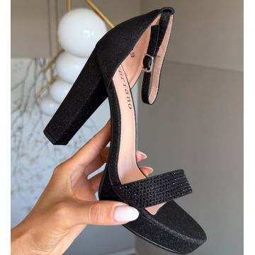 Sandale cu toc Hasna Negre