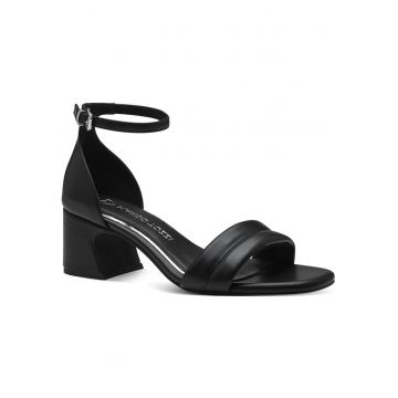 Sandale cu toc -  Textil/Sintetic - Negru - Negru